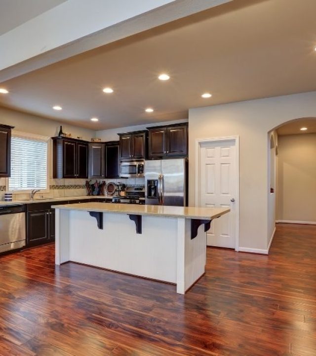 Freshly remodeled kitchen room interior