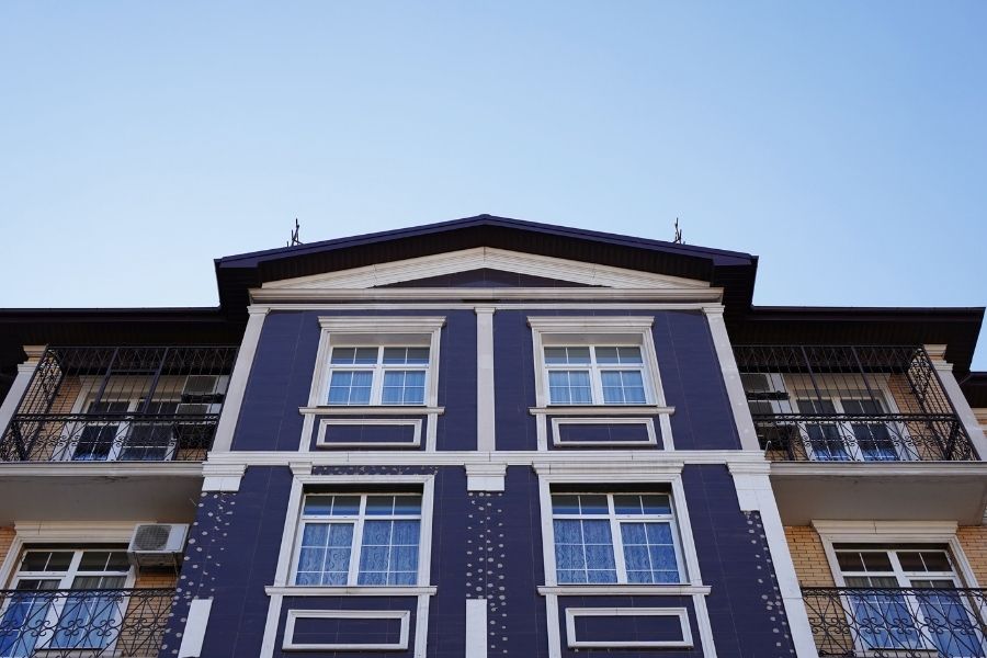 modern low-rise, multi-family house. affordable housing for a young family